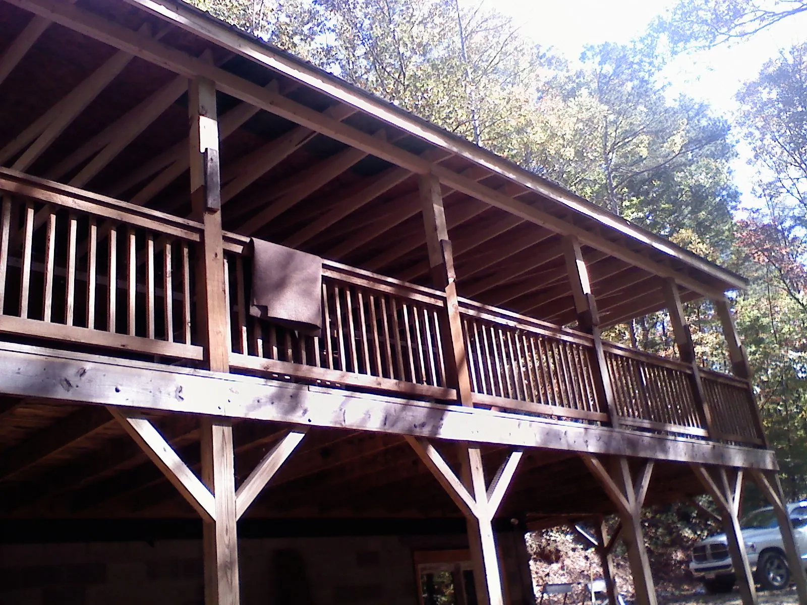 Timber framing under a new elevated porch and deck — Roof Leak Repair in Waymart by Roofing Brothers